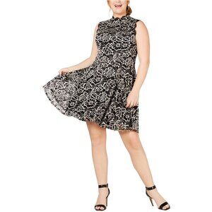 City Studios Womens Lace Overlay A-line Flounce Dress Size 18W